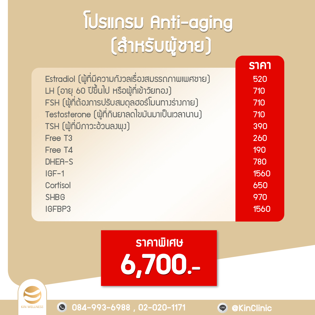 โปรแกรม Anti-aging (สำหรับผู้ชาย)